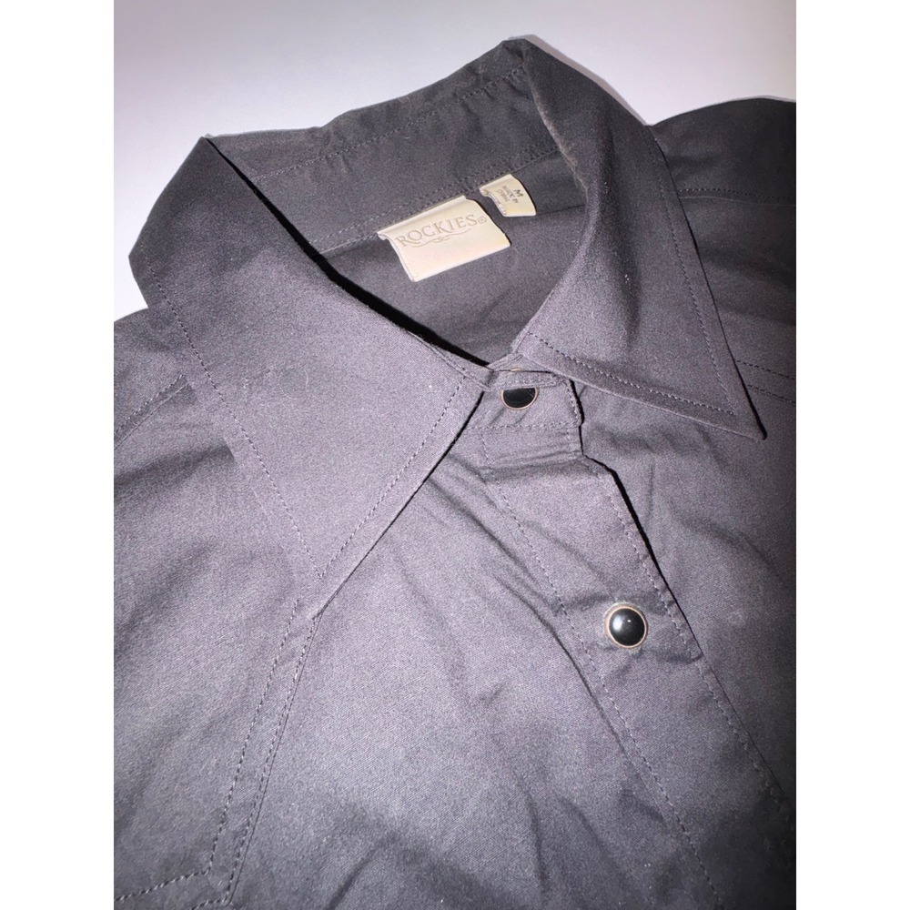 ROCKIES Women Black Long Sleeve Western Snap Front Shirt Size M - Picture 1 of 11